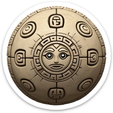 Mayan ball with traditional glyph designs sticker