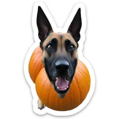 malinois run pumpkin scary spooky halloween sticker