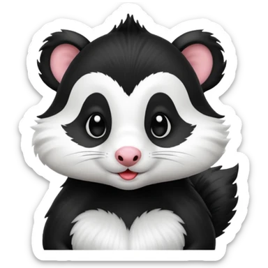 A skunk with kissing lips sticker