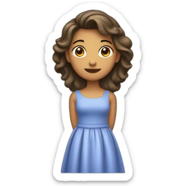 femme qui hausse les épaules en robe sticker