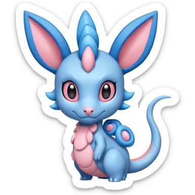 Blue Skully Stylish Salandit-Sylveon-fusion sticker