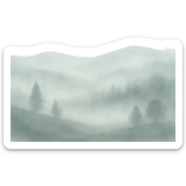 A foggy landscape sticker