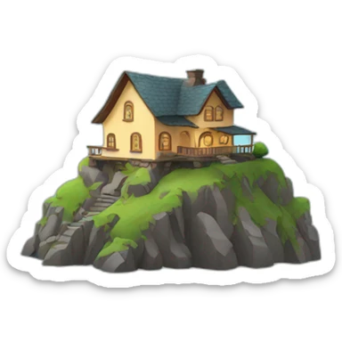 House on a mountain sticker