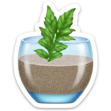 Water with chia seeds sticker