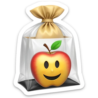 3D render of Evidence Bag inside a clear plastic evidence bag, sterile lighting, forensic crime scene aesthetic, plastic reflection, Apple emoji style, isolated on white background --v 6.0 sticker