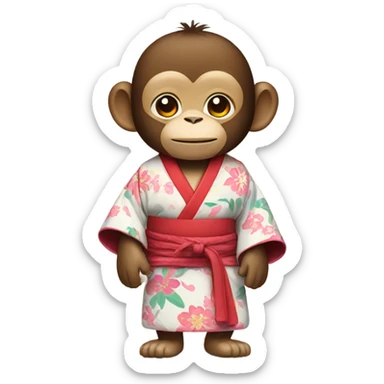 Monkey in Kimono sticker