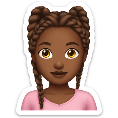 cocoa brown skinned girl  braids sturn  sticker