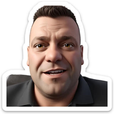 realistic solo portrait of male sticker