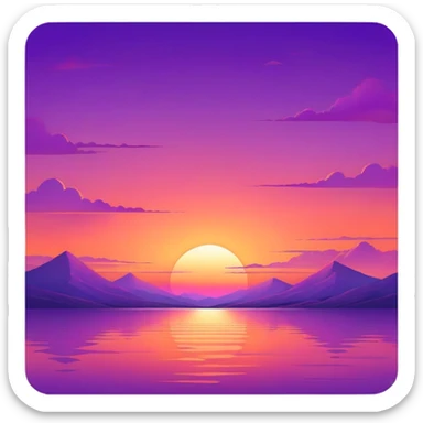 Epic beautiful orange-purple sunset dusk dawn sunrise gradient colorful sky aesthetic scenery scene full image  sticker