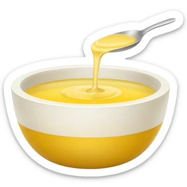 white bowl with matte yellow color inside, no liquid, no gloss, simple, clear sticker