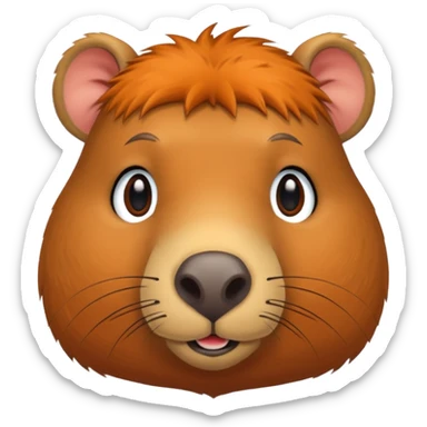 A capybara cartoon style sticker