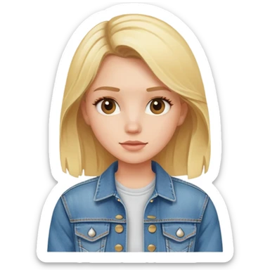 blonde girl in denim jacket sticker