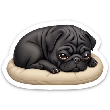 black pug sleeping sticker