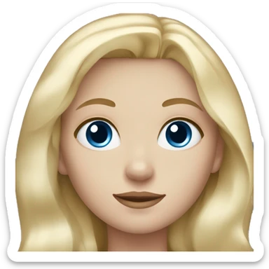 Girl with blonde long hair and white skin and blue eyes  sticker