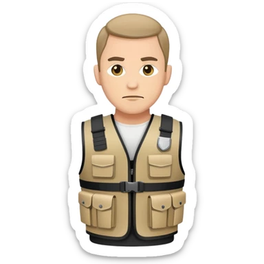 man standing full body with stab vest  sticker