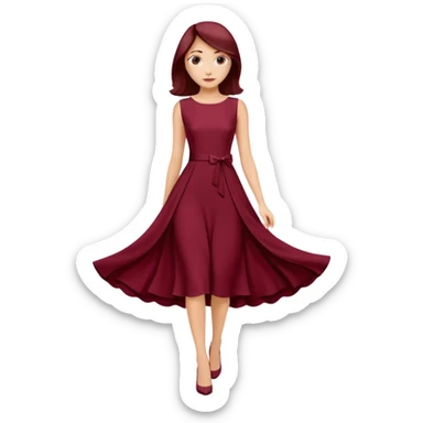 burgundury dress whitout the woman, just the dress. make it knee lenght sticker