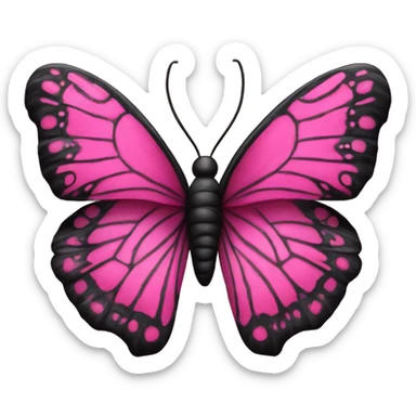 pink black butterfly sticker