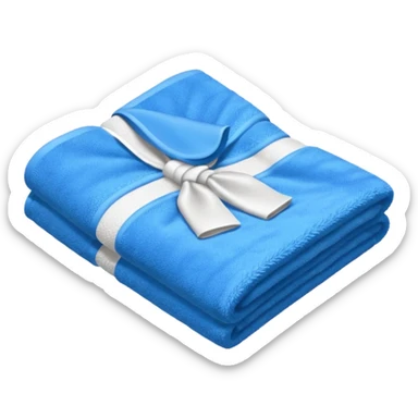 blue hotel room towel sticker
