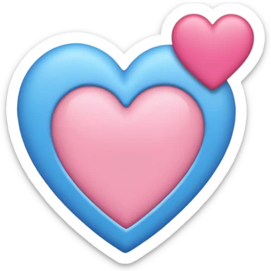 Corazón con colores azul & rosado combinado  sticker