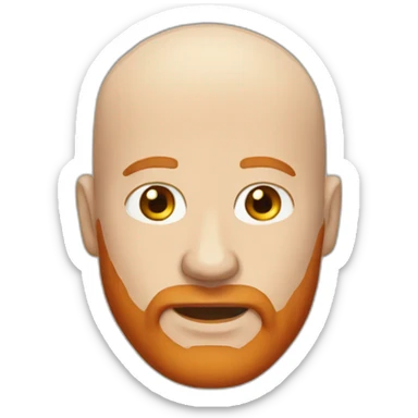 bald white man with red beard sticker