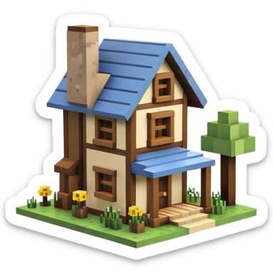 Minecraft house sticker
