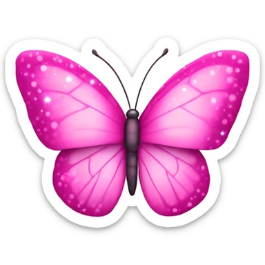 Pink butterfly with sparkles  sticker