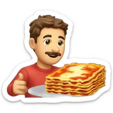 Un castor  entrain de manger des lasagnes sticker