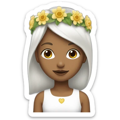 Fille blanche avec une couronne de fleur sticker