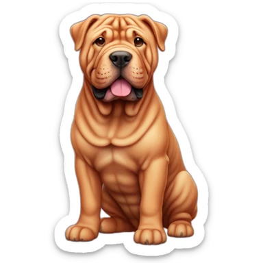 Red Shar-pei dog with pink nose, full body sticker