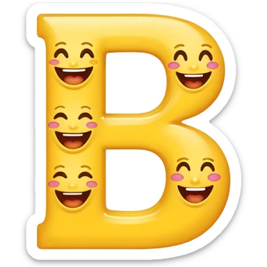 make the letter b with multipbel sepperate laughing emojis sticker