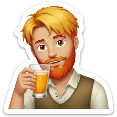 yellow hair head and  red hair light beard guy drinks and alcohol drink sticker