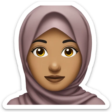 hijabi with some black hair strands showing from the front sticker