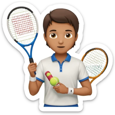 leon playing tennis sticker