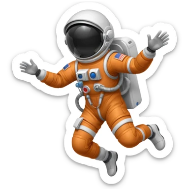 black astronaut jumping sticker