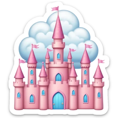 cloud pink castle sticker