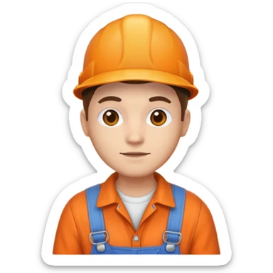 person dressed in orange overalls sticker