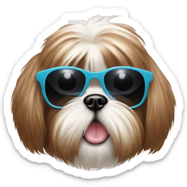 Shih Tzu with sunglasses and a coconut in his paw sticker