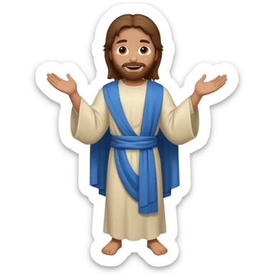 fullbody Lazarus, Jesus's friend, with brown hair, normal emoji style, with a joyful expression sticker