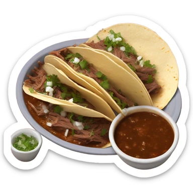 Birria tacos with consume  sticker