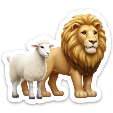 Lion and lamb sticker