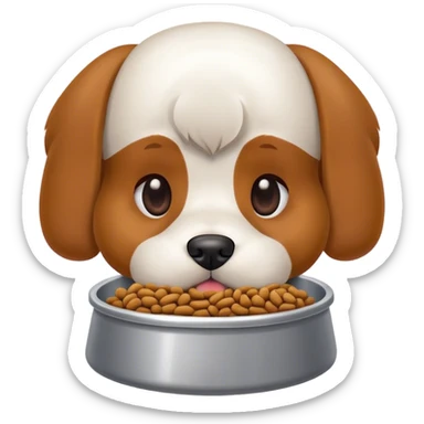 dog with dog food bowl sticker