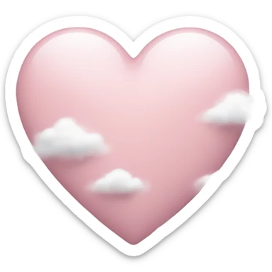 Light pink love heart with white clouds  sticker