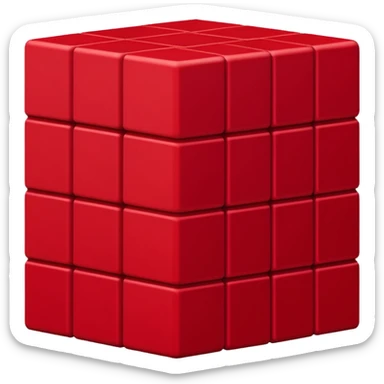 A cube made of a one thousand dark red cubes  sticker
