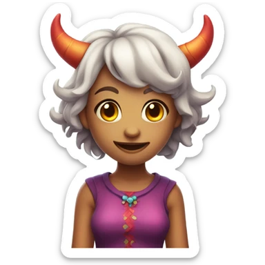 Female cute demon with animation sticker