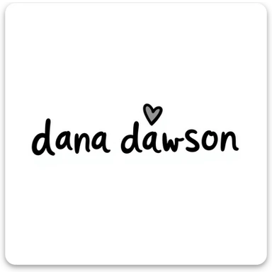 'Dana Dawson' name in a playful and informal hand-drawn doodle style sticker