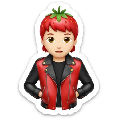 no. the strawberry should be the thing wearing the clothes. not a person, a strawberry sticker