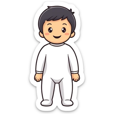 smiling boy in bodysuit sticker