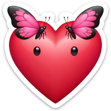 Really cool heart emoji for my sick girlfriend that’s mainly  red & black. With just tiny hot pink butterflies on it.  sticker