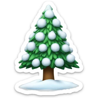 christmas tree with snow on it sticker