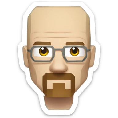 walter white as minecraft villager sticker